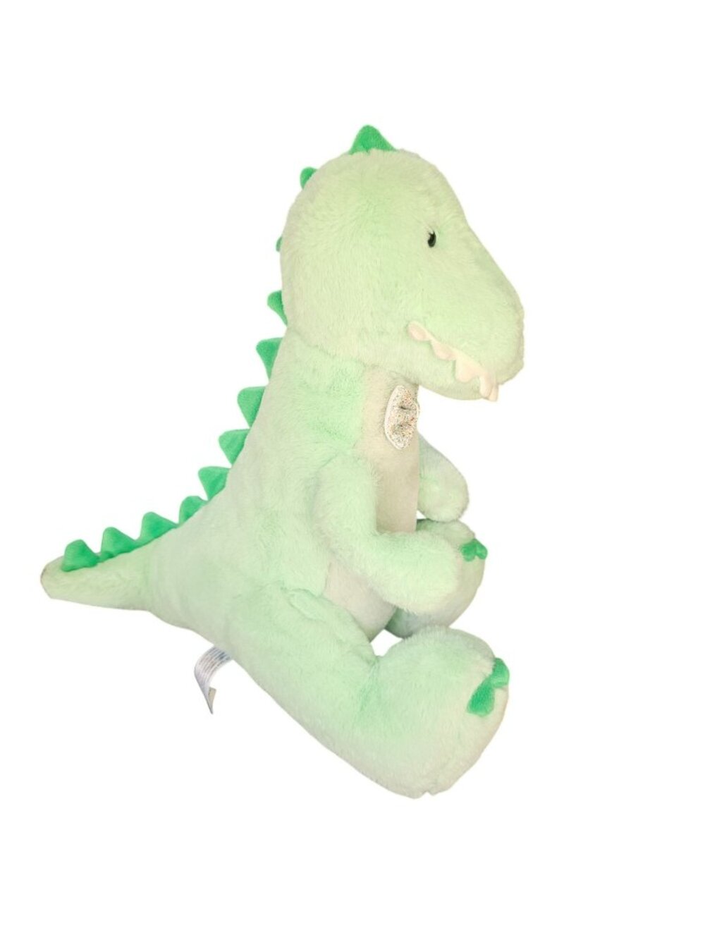 F.A.O. Schwarz Green Plush Dinosaur Stuffed Animal 16" Soft Toy With Defect